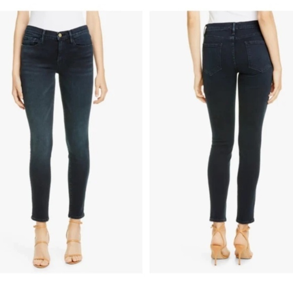 FRAME Le Skinny de Jeanne Dark Denim Jeans in Porter Size 28